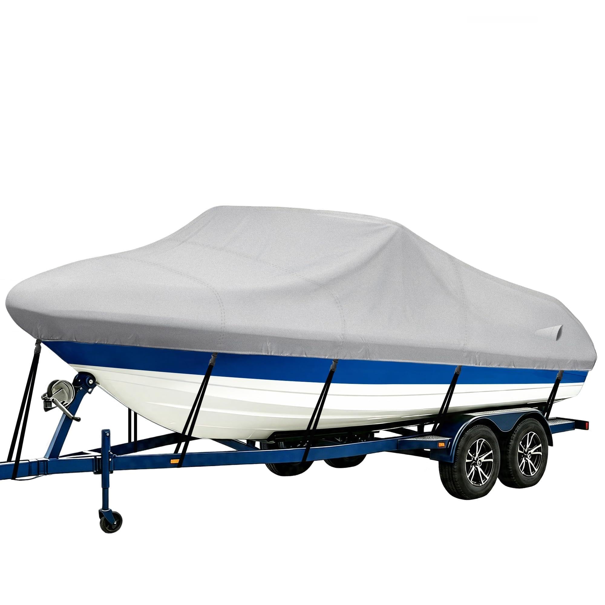 iCOVER Trailerable Boat Cover- 14'-16' 800D Water Proof Heavy Duty, Fits V-Hull, Fish&amp;Ski, Pro-Style, Fishing, Utiltiy, Runabout, Bass Boats, up to 14ft-16ft Long and 68" Wide