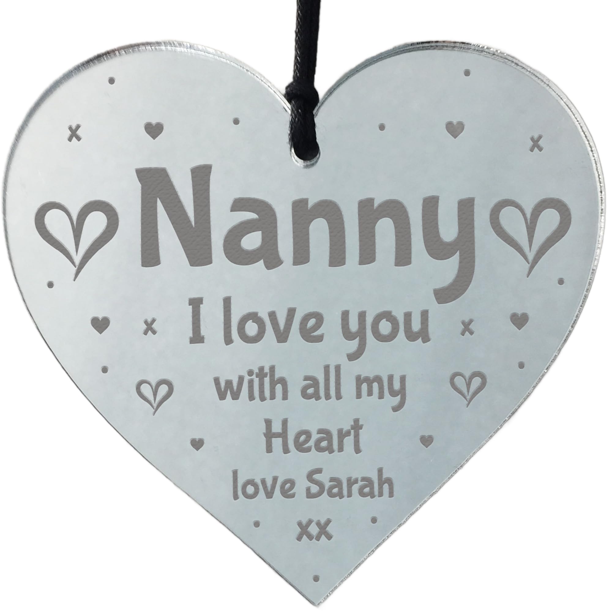 Nanny Gift Personalised Heart Engraved Love Thank You Gift From Grandchildren