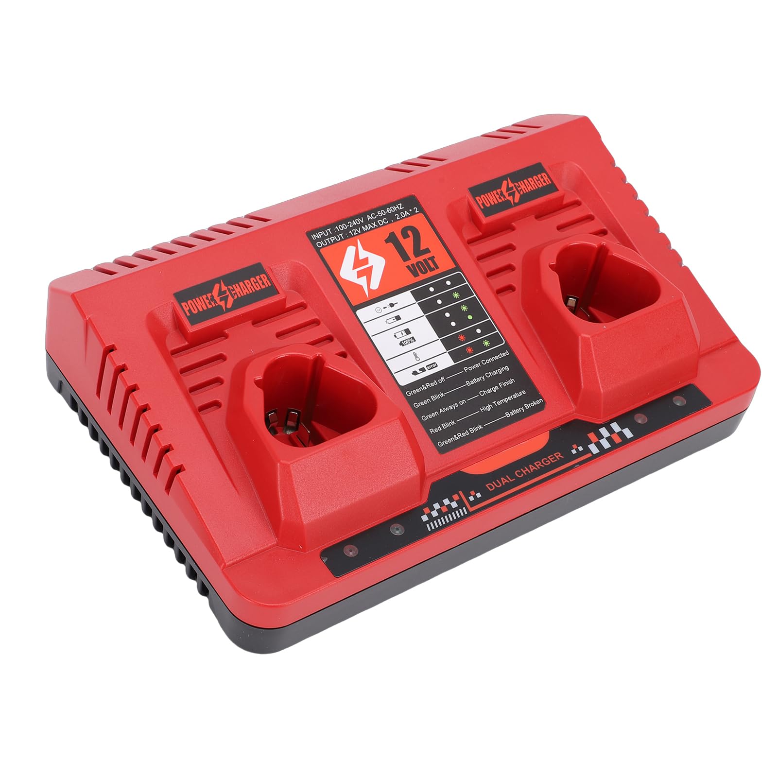 AUNMAS Chargeur Rapide de Batterie, Remplacement de Chargeur de Batterie au Lithium-ION pour Outil électrique à Double Port pour 48 11 2440 2402 2411 2420 (Prise UE)
