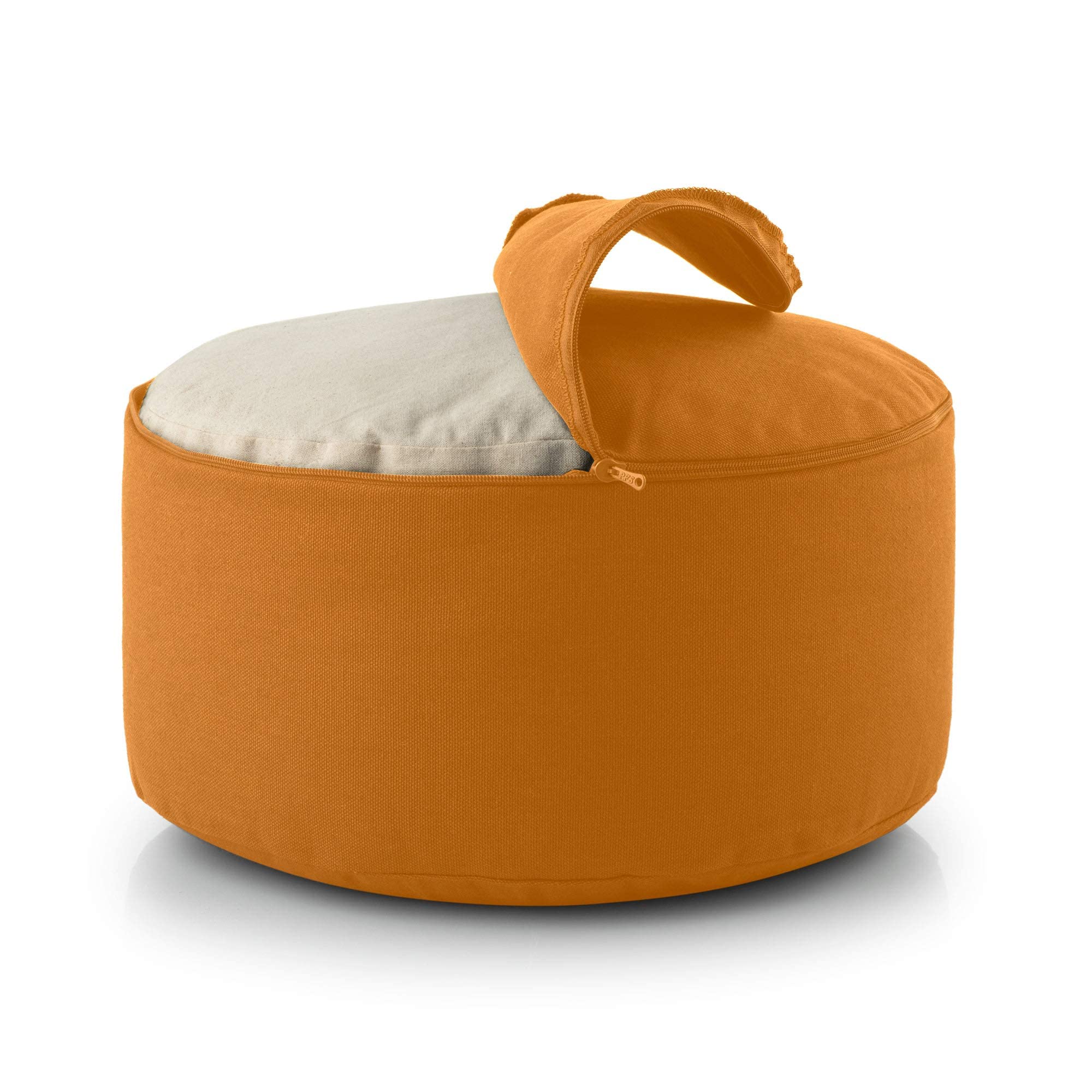 basaho WHEEL Zafu Cuscino da Meditazione | Cotone Organico | Gusci di Grano Saraceno | Rivestimento Lavabile Rimovibile