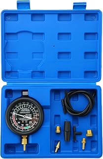 Acymner Vacuum Fuel Pump Tester Gauge Kit - Carburetor Pressure Leak Diagnostics Tool with Adapters & Case