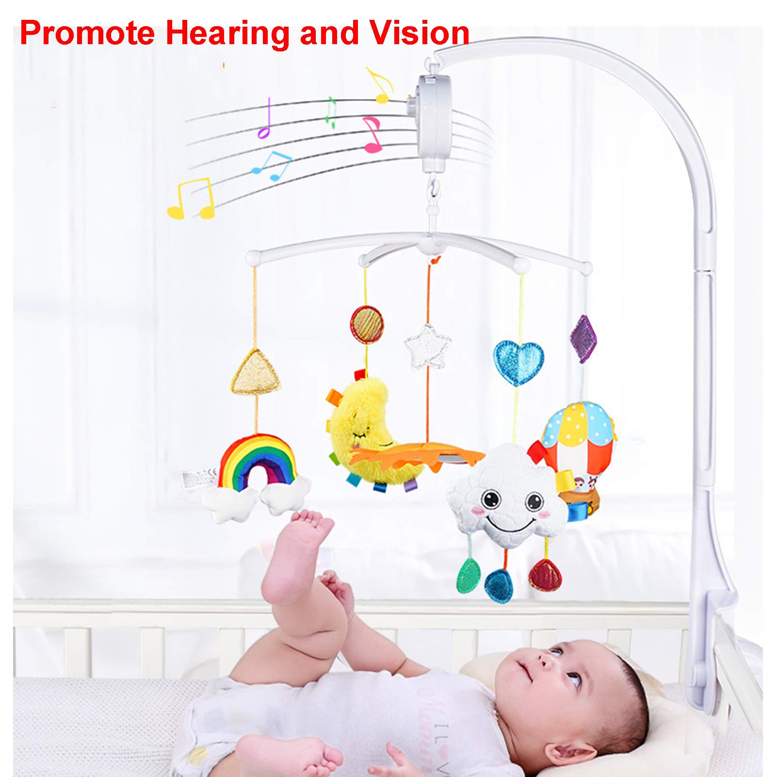 Musical Cot Mobile with Wind-up Music Box - Universal DIY Toy Decoration Hanging Arm Bracket for Baby's Hearing and Vision Development - Image 2