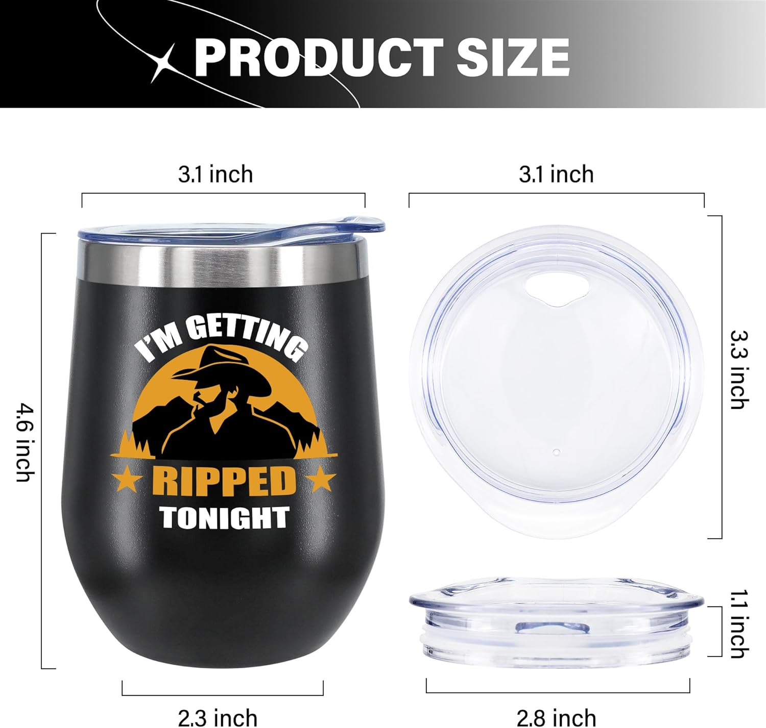 Funny 12oz Wine Tumbler for Men – Novelty Stainless Steel Coffee Mug with Lid – Gag Tumbler Gift Idea for Dad, Husband, Boyfriend (Black) - Image 4