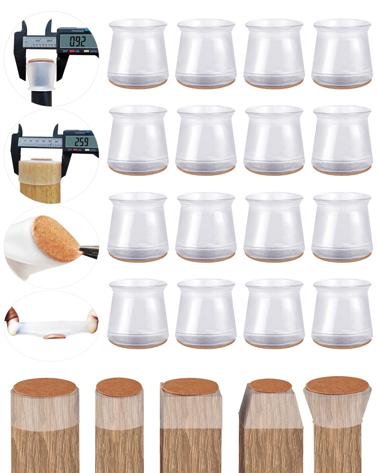 Chair Leg Floor Protectors, Table Chair Leg Protectors for Hardwood