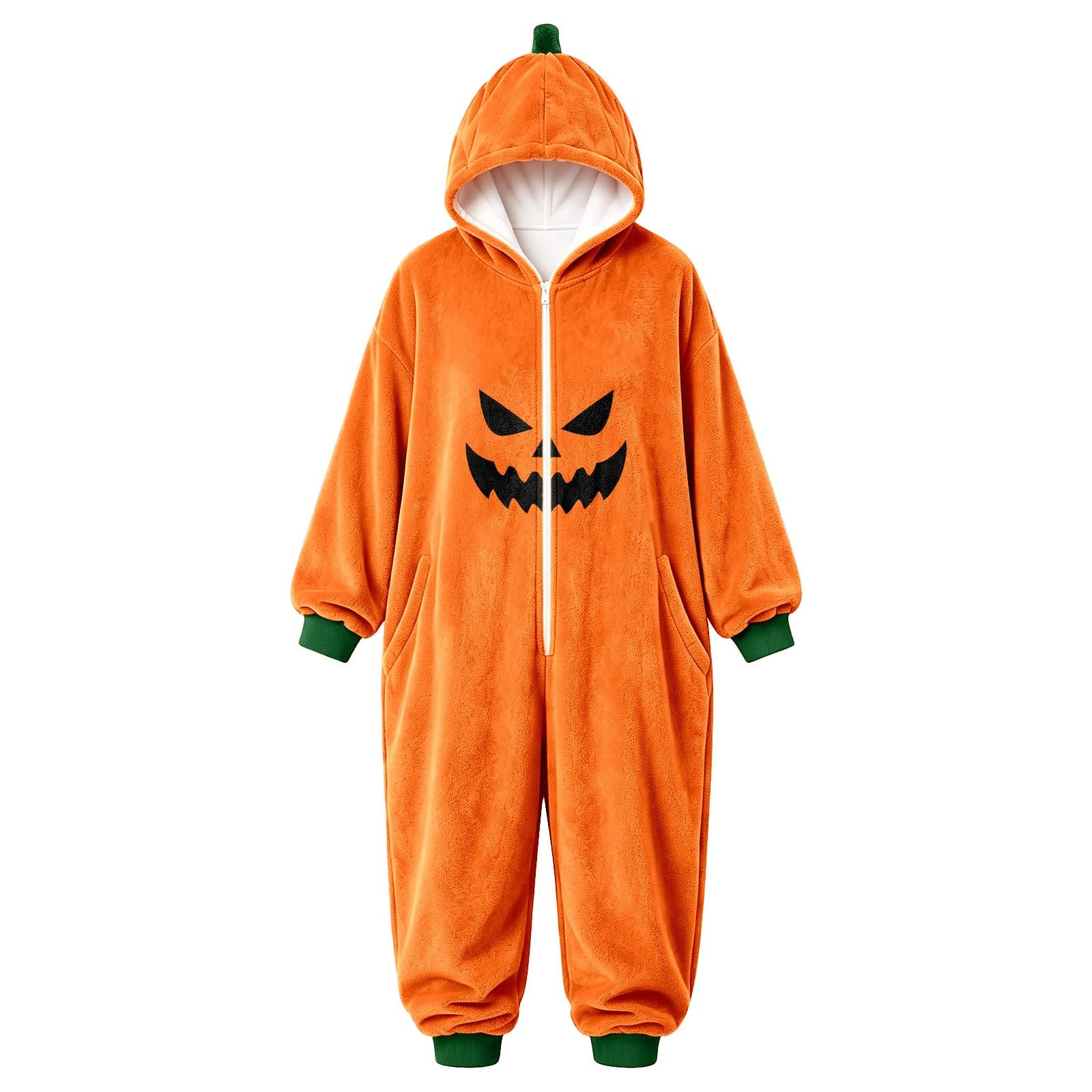 Generisch Tuta di Halloween per adulti con stampa unica, a maniche lunghe, con cappuccio, versatile, per il tempo libero, le vacanze, indossabile tutto l'anno (arancione, XL)