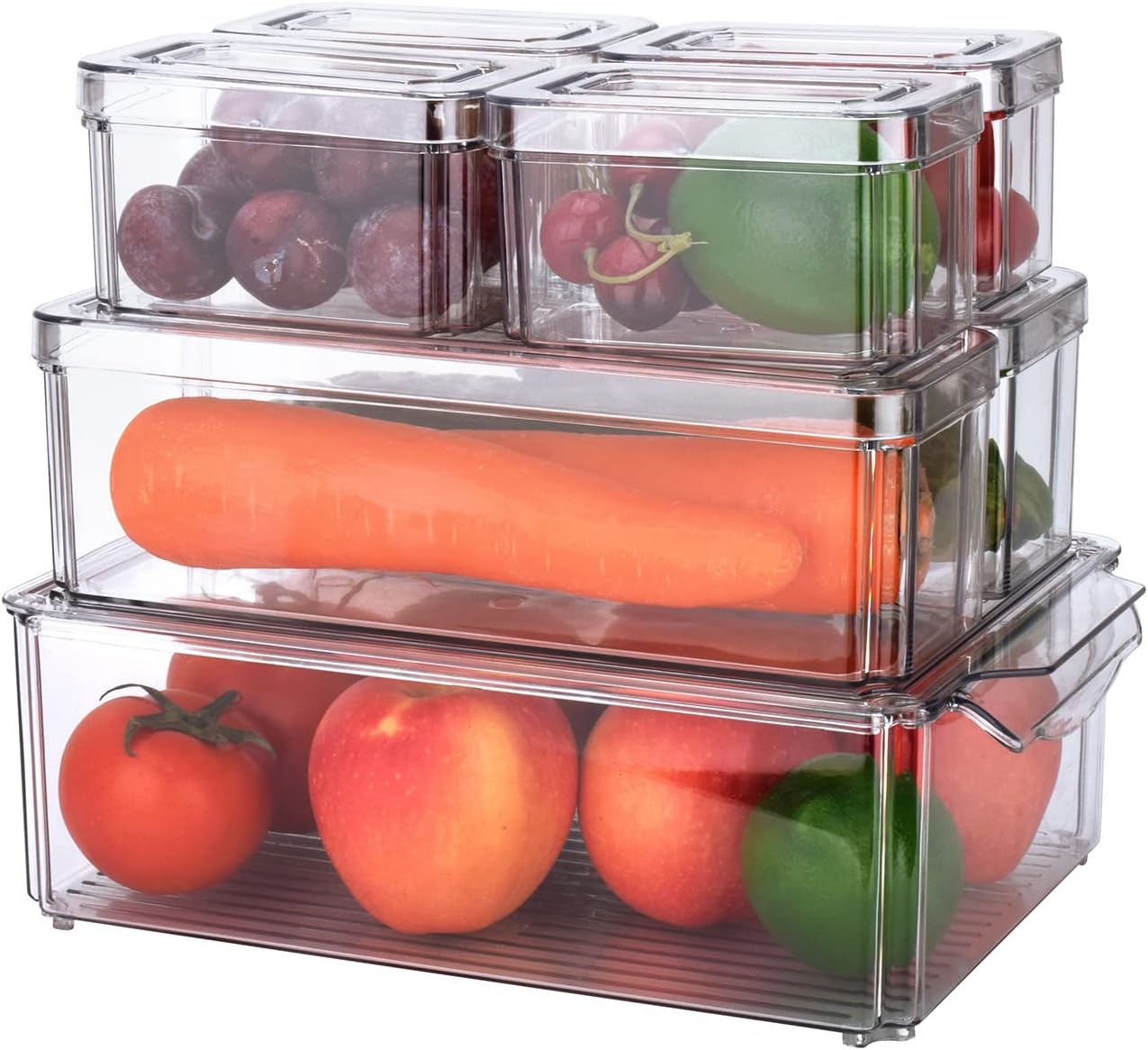 Amazon.com: MVNIHEK Fridge Organizer and Storage Clear Set of 7 ...