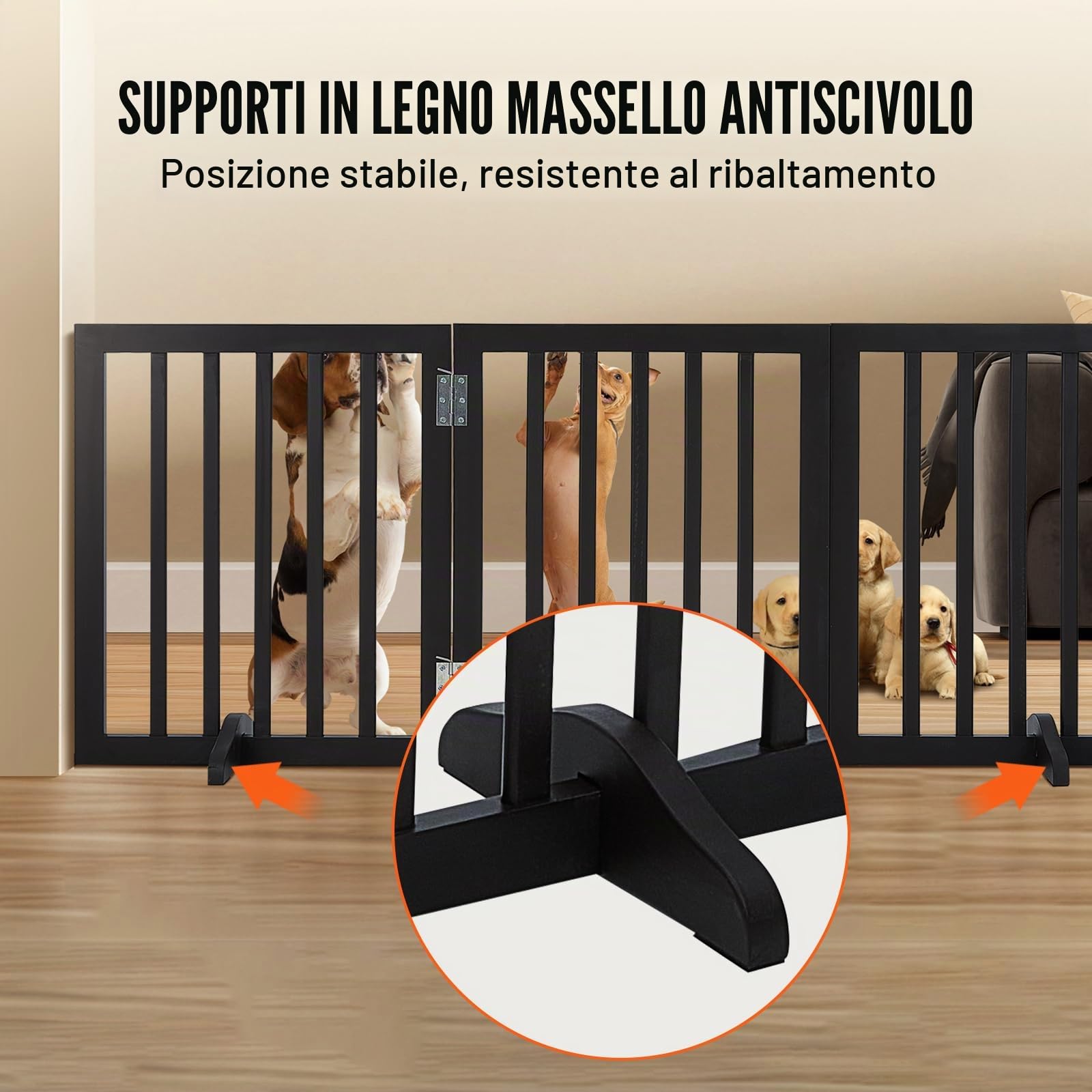 VEVOR Cancello per Cani Autoportante, Cancello per Animali, Cancello per Porta 508 x 610 mm Cancello per Cani Pieghevole Barriera per Cani Pieghevole Espandibile, Cancello per Scale