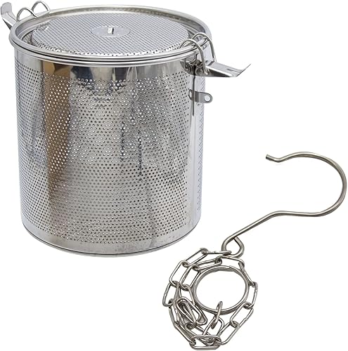 Colador de condimentos de bola de té de acero inoxidable de 6.3 pulgadas, infusor de especias y condimentos, cesta de preparación para cocina,