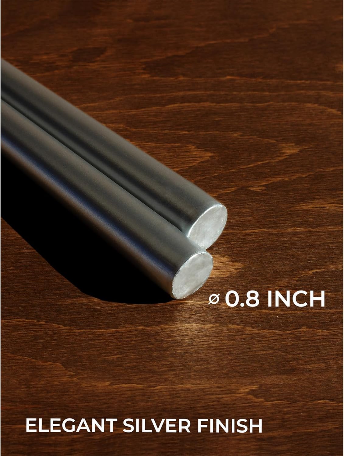 CANDWAX 10 inch Silver Taper Candles Set of 12 - Ideal for Christmas Eve Party - Dripless, Long Burning and Fragrance-Free - Silver