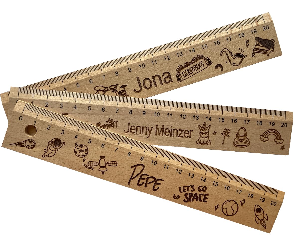 Personalizzato righello in legno 20 cm per bambini inizio scuola 2024