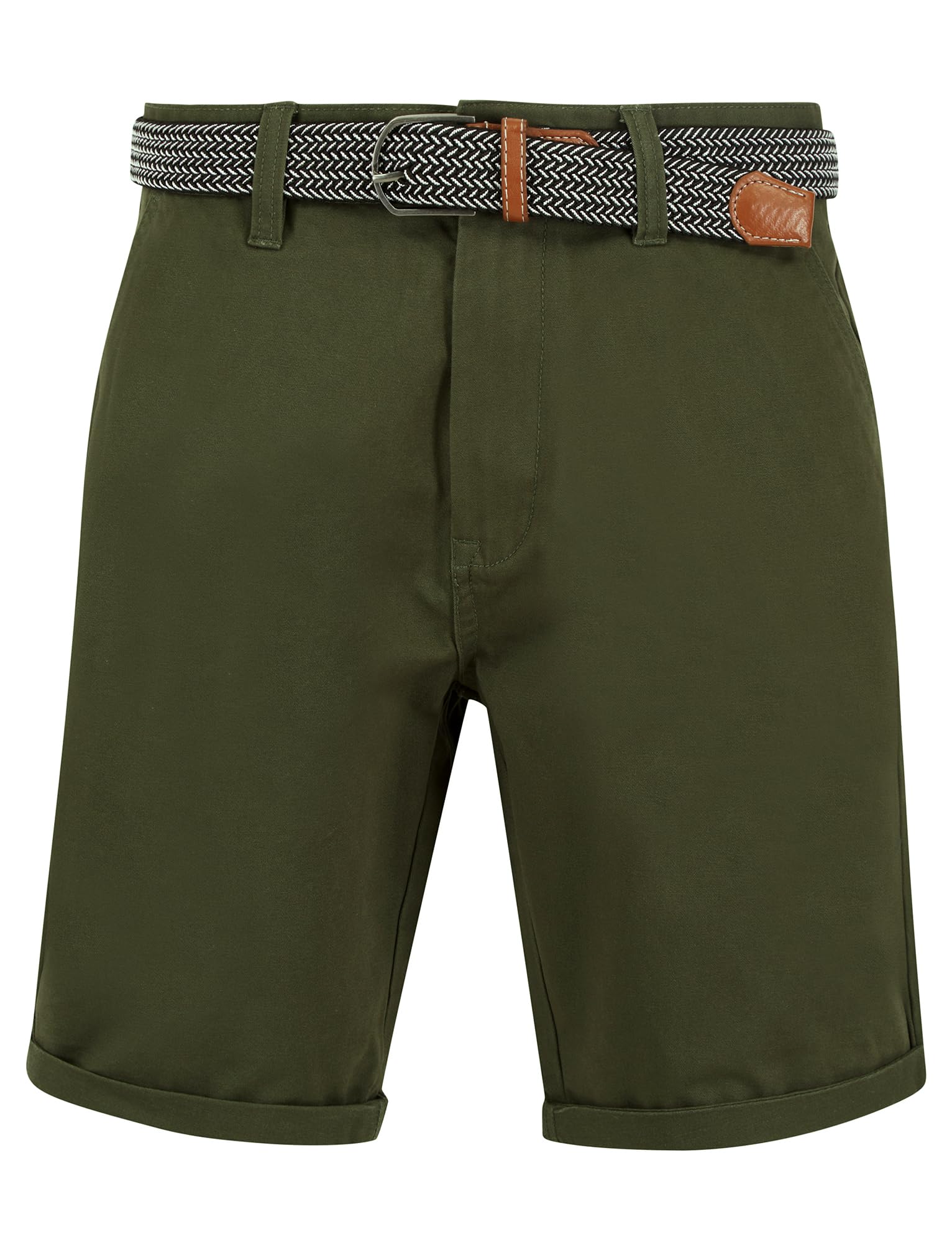 Tokyo Laundry Men's Sheringham Cotton Twill Chino Shorts with Woven Belt