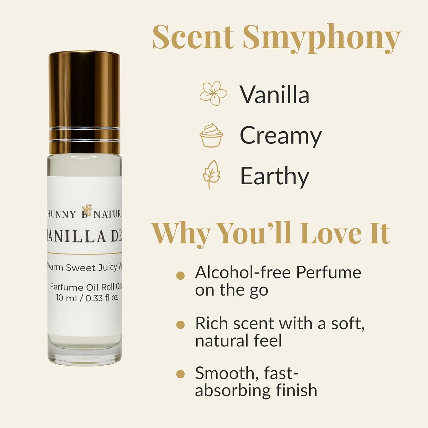 Vanilla Drip Perfume Oil Roll-On for Women | Sweet & Creamy Scent | Long-Lasting Alcohol-Free Fragrance Oil | Soft Aura, Fast-Absorbing | 10 ml - Image 2