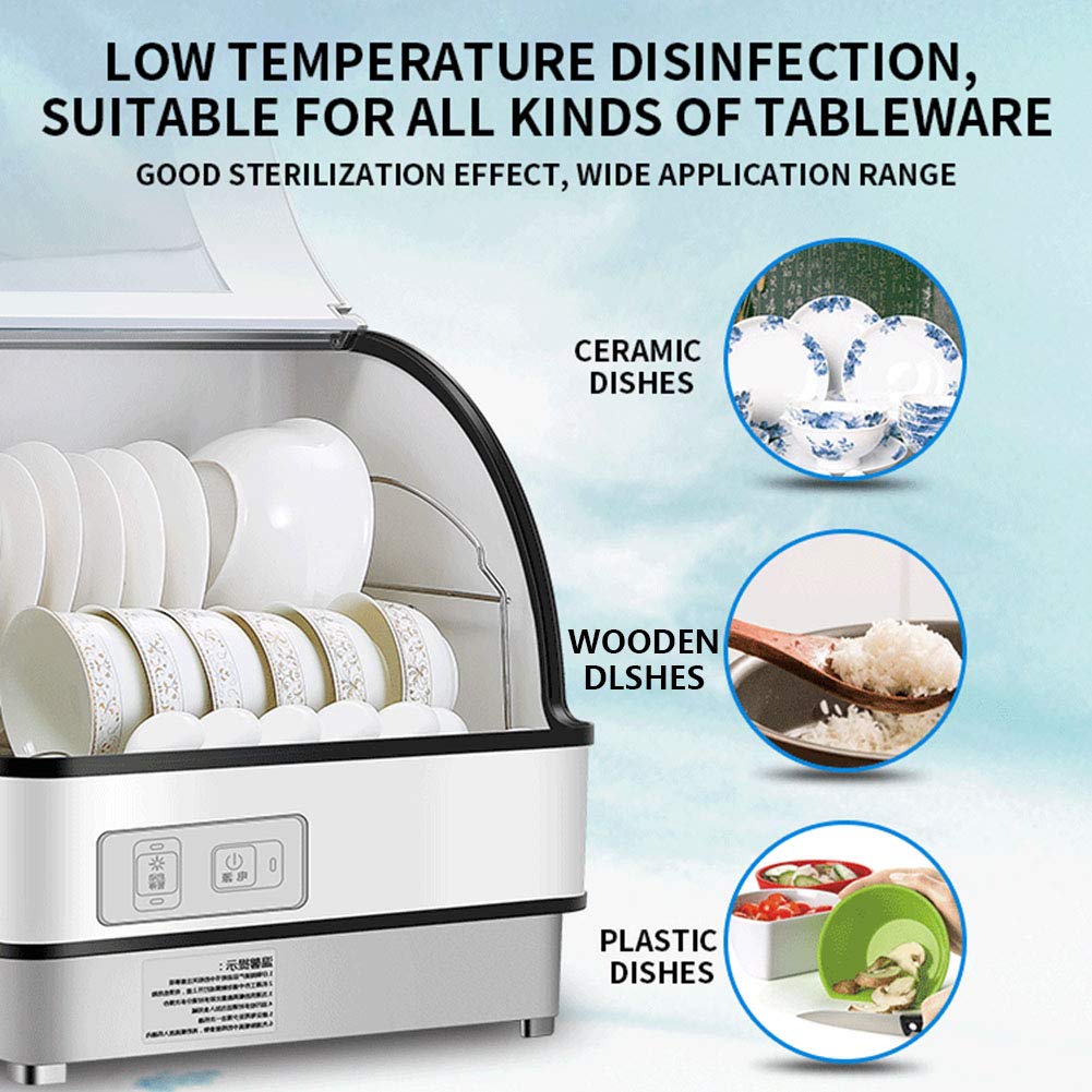 Mini lavavajillas Lavavajillas de Escritorio Lavavajillas de Mesa UV Compacto con descontaminación Integral de 360 ° y Temperatura Alta de 70 ℃ TOU