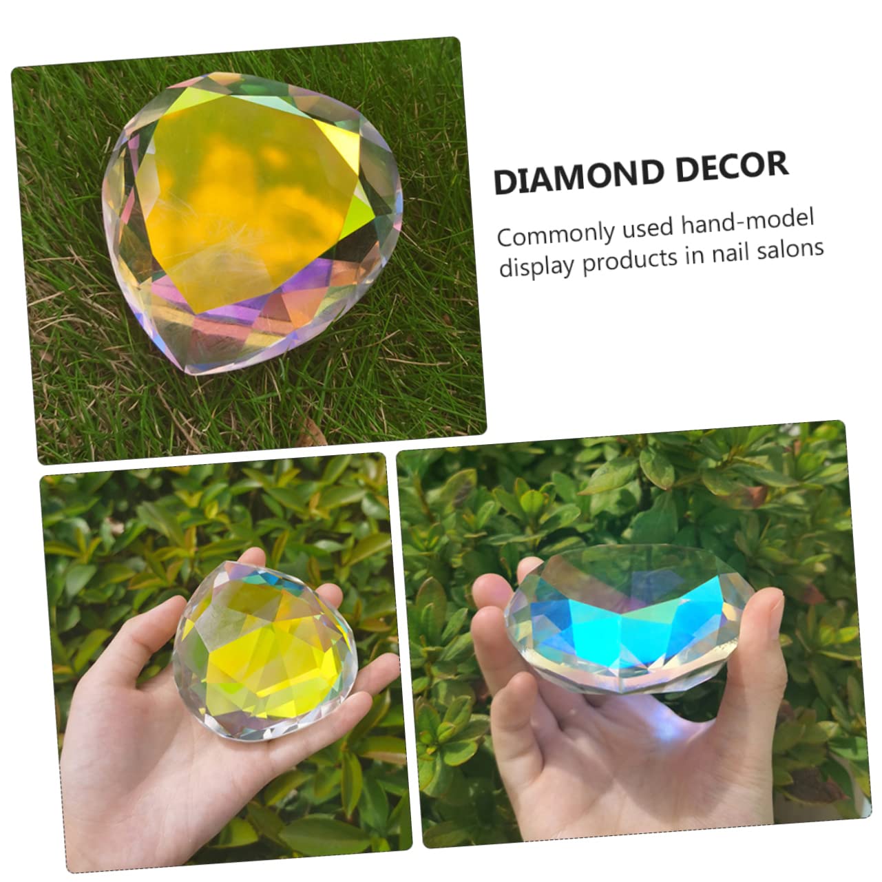 Toyvian 2 Piezas Decoración de Simulación para Uñas Adorno de Forma de Corazón Decorativo para Salón de Manicura Accesorio Fotográfico Elegante y Duradero