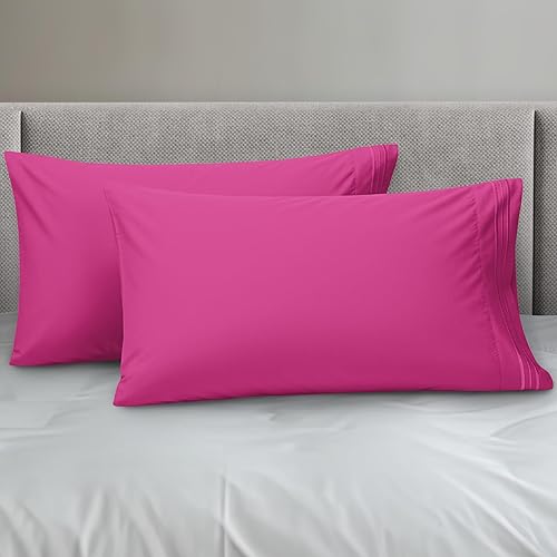 Vista 24 de Elegant Comfort Juego de fundas de almohada de 2 piezas de calidad hotelera, lujosas y suaves fundas de almohada de calidad egipcia de 1500 hilos