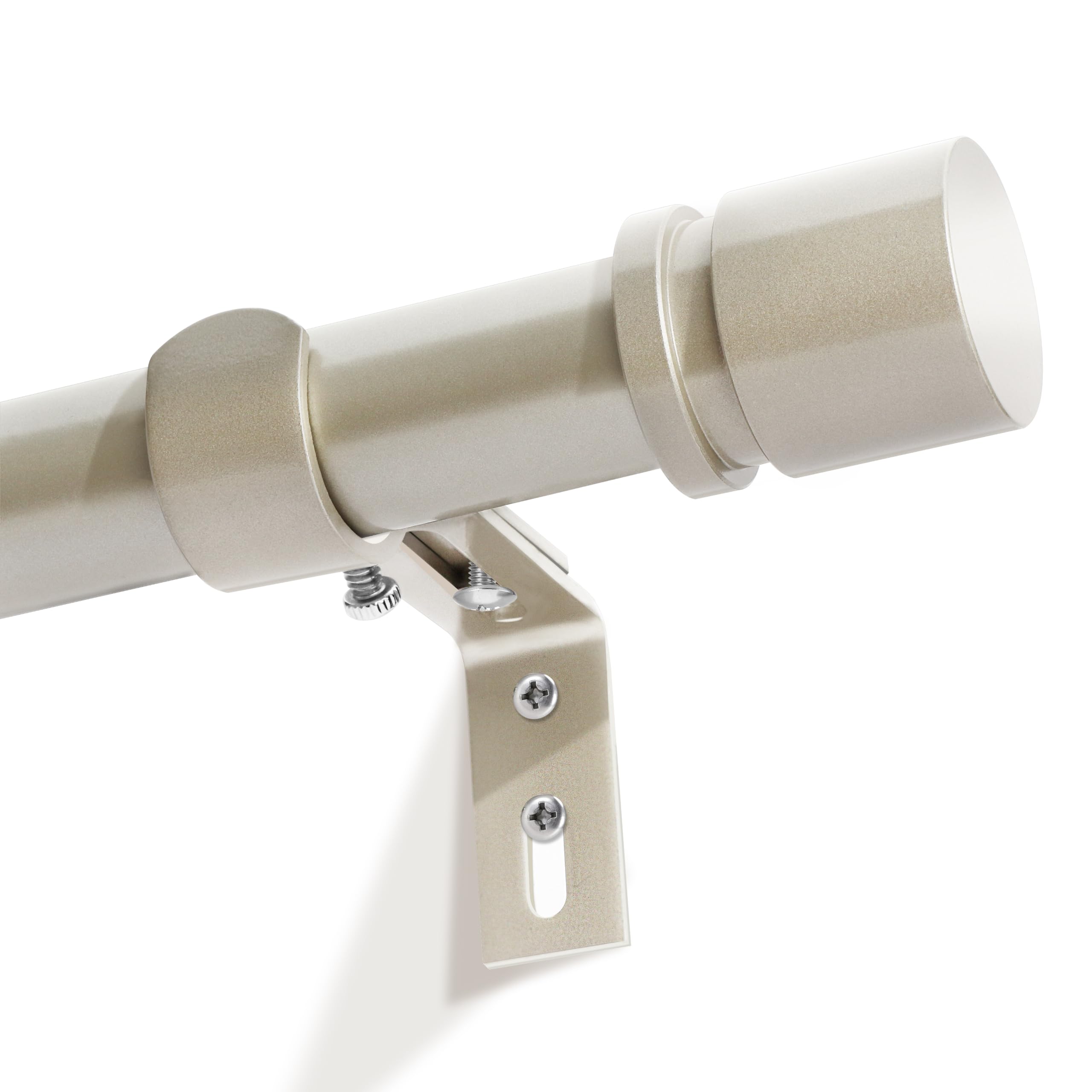 Byondeth Curtain Rods for Windows 16 to 48 or 60 Inches Max Adjustable Length 1 Inch Diameter Window Curtain Rod with Aluminium End Cap, Brushed Nickel