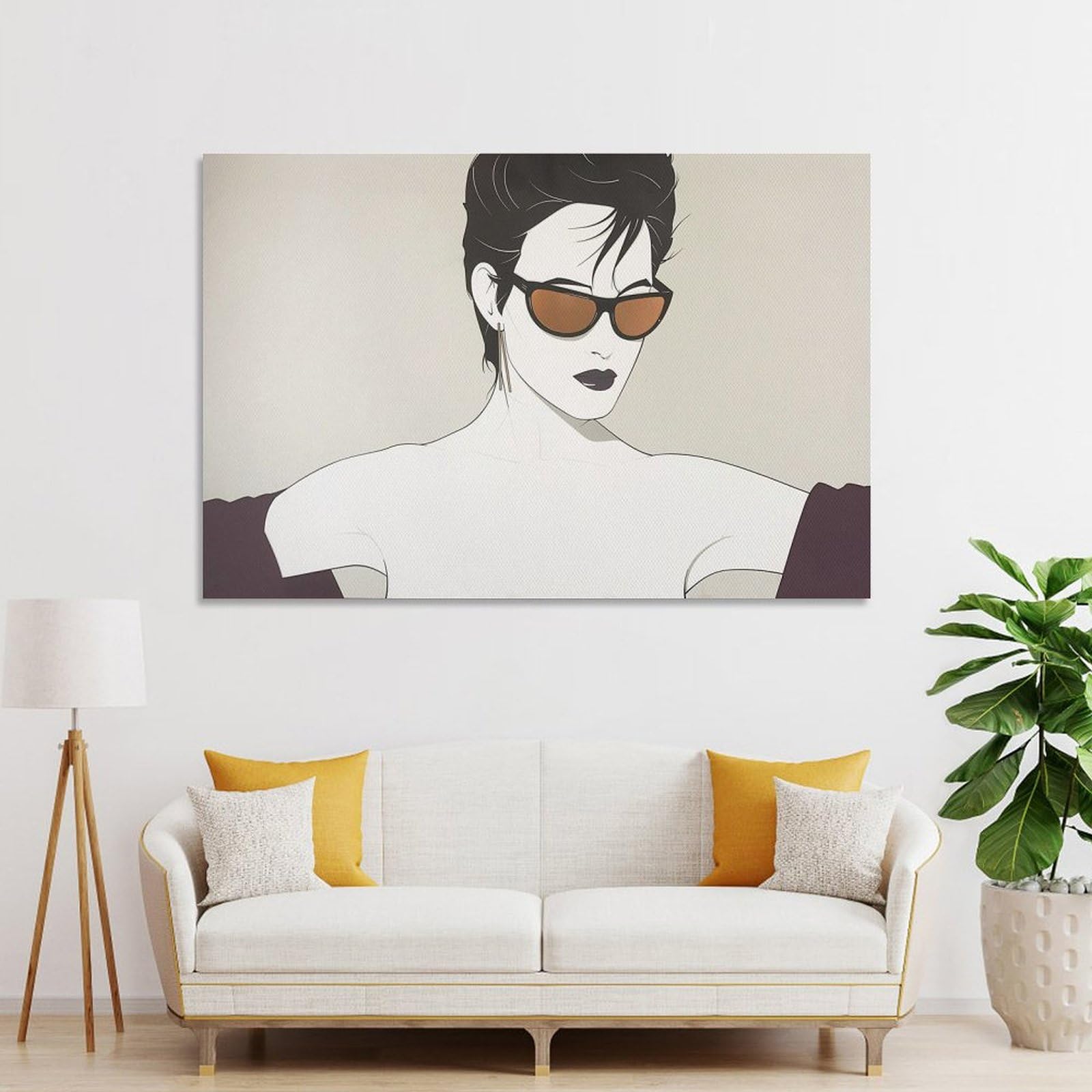パトリック•ナーゲル　作品名「サングラス　sunglasses」インテリア 当時物 Patrick Nagel パトリックナゲル サングラス