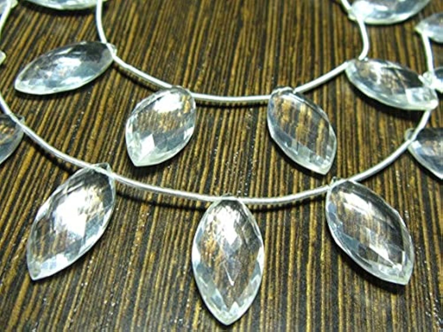Marquise briolettes en cristal AAA taillé : 6 paires de gemmes d'exception 20x10mm