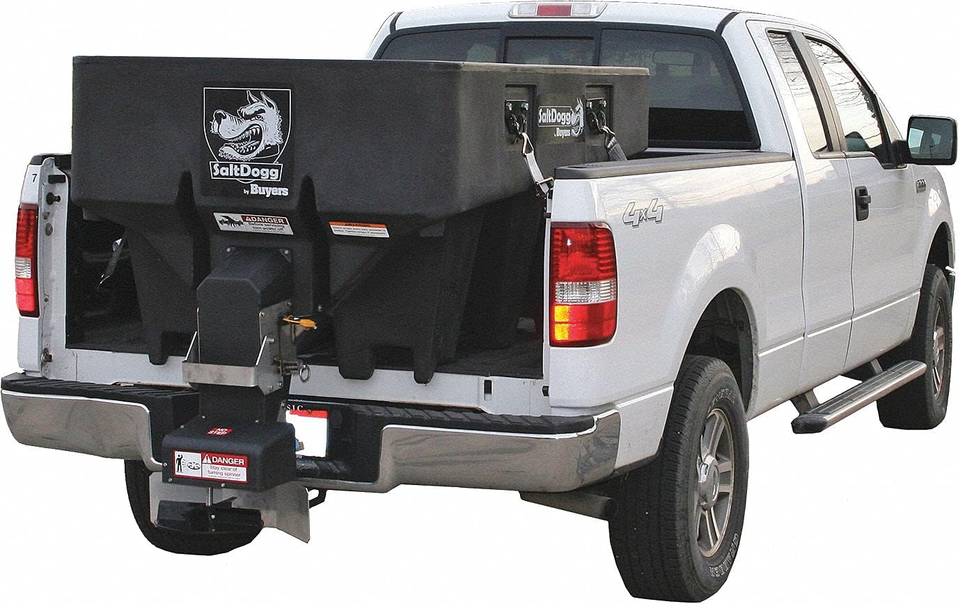 Buyers Products SaltDogg SHPE1000 Commercial Salt & Sand Spreader w/ Electric Drive Hopper, Made In The USA, 1.0 Cu Yds Capacity, Stainless Steel Auger, Light/Medium Duty Commercial Salt Spreader