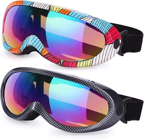 Miniatura 1 de Rngeo Lentes protectores para esquiar 2 unidades, anteojos protectores para snowboard para niños, niñas, jóvenes, hombres