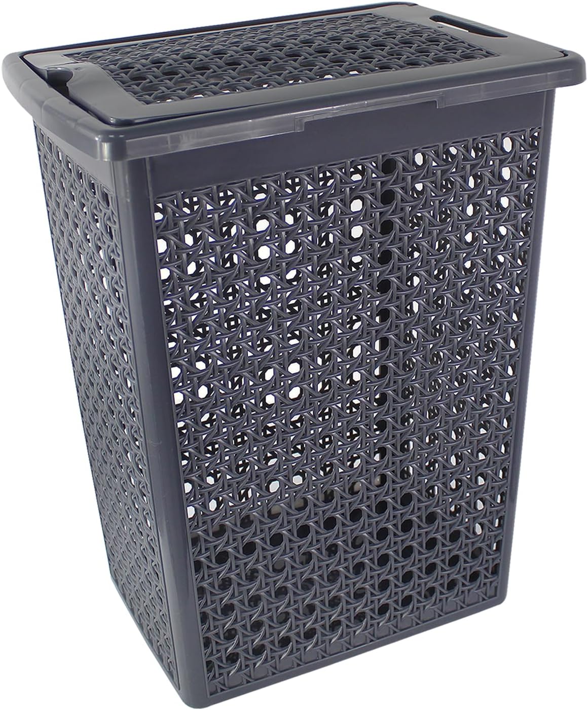 Slimline Plastic Bathroom Washing Basket Laundry Linen 48L Hamper