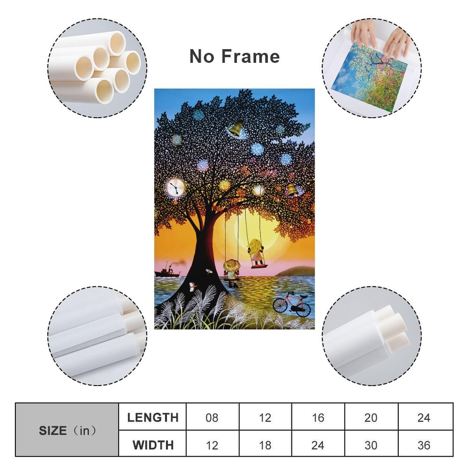 Amazon.co.jp: 藤城清治 夕日のぶらんこ 絵画 ポスター 工芸品の装飾品
