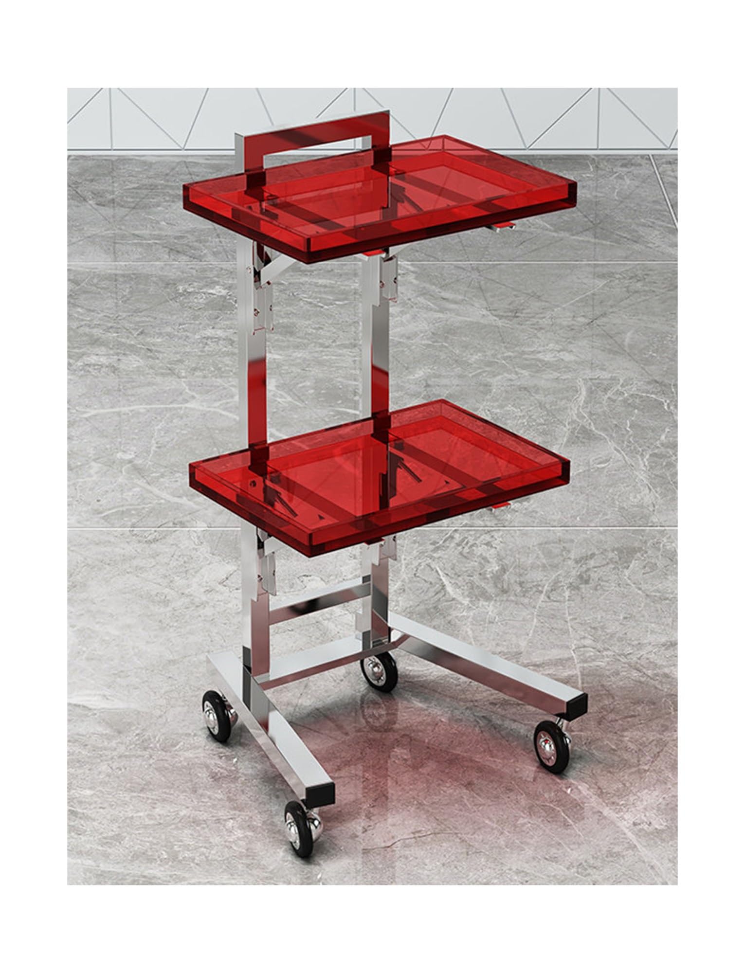 Chariot utilitaire portable pliable avec roues pour coiffure et soin Spa