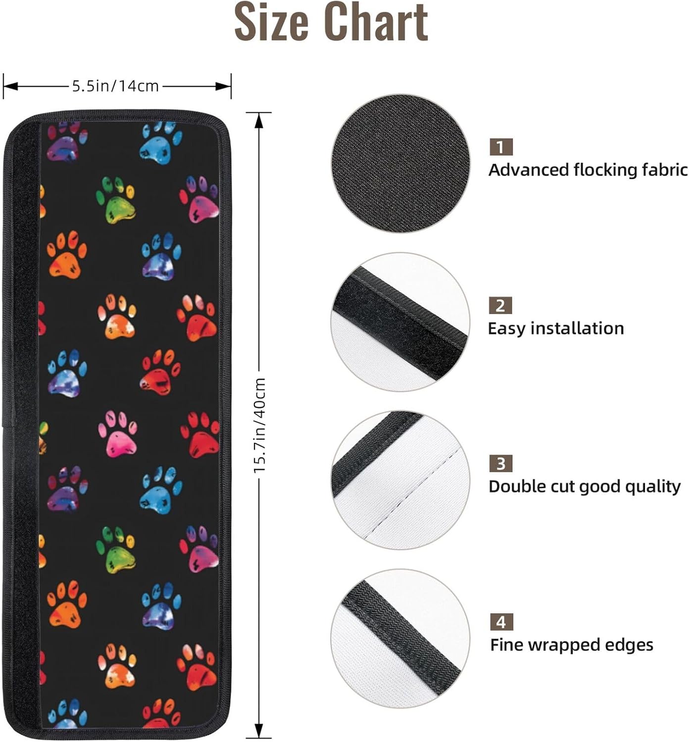 Refrigerator Handle Covers Colorful Paw Print Fridge Handle Covers Set of 2 Refrigerator Door Handle Covers for Kitchen Decor Door Handle Covers for Oven Dishwasher