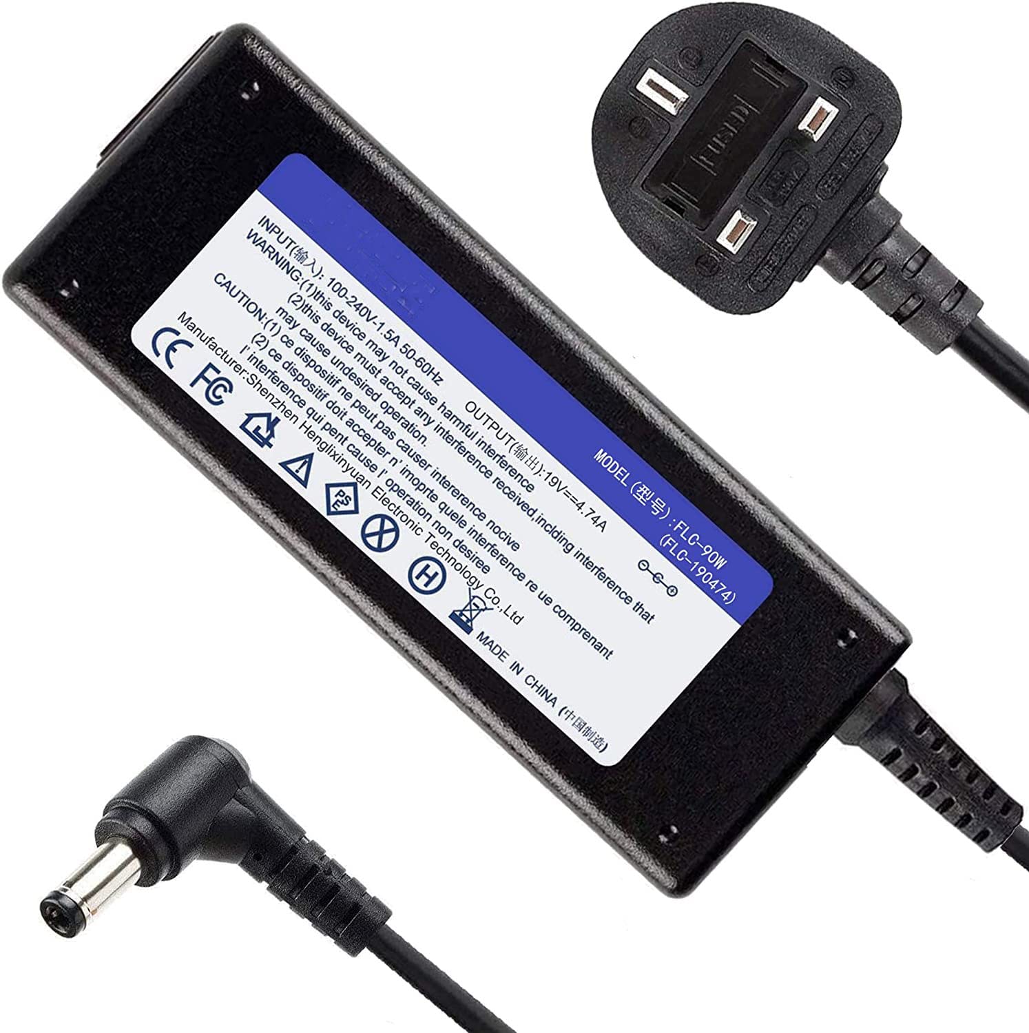 Laptop Charger 19V 4.74A 90W for ASUS Charging Cable Notebook Power Supply AC Adapter Portable Computer Chargers Power Supplies Battery Power Supply Connector: 5.5 x 2.5mm