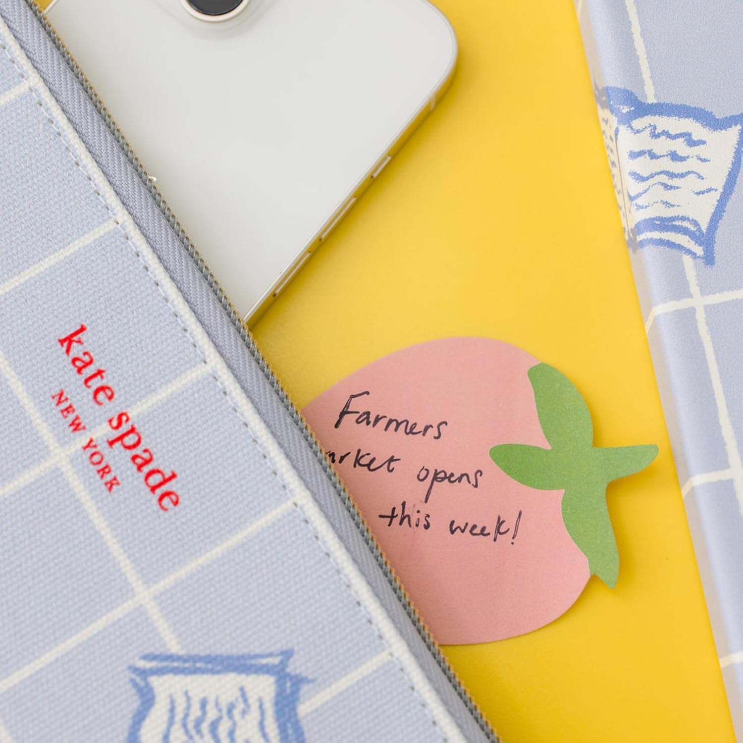 kate spade new york Set of 3 Sticky Note Pads, Studying Essentials Set Includes Cute Sticky Notes with 75 Sheets Per Notepad (Park Picnic) - Image 5