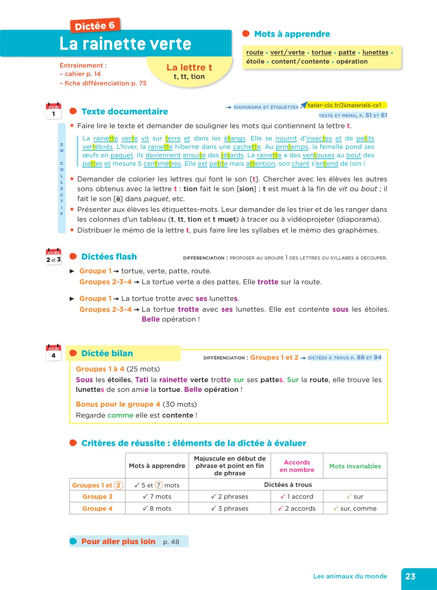En route pour la dictée ! CE1 - Les animaux du monde - Ed. 2024 - Fichier de l'enseignant