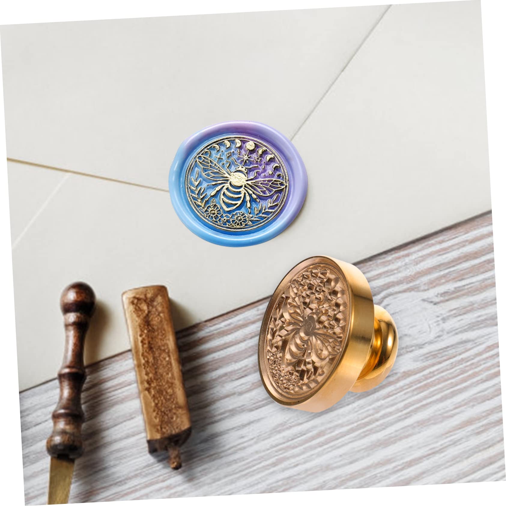 Lurrose 5 Pezzi Timbro Di Sigillo Di Invito Con Motivo Ape Timbro Di Sigillo in Rame Timbro Decorativo Rimovibile