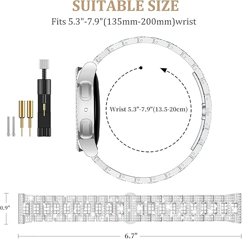 Miniatura 9 de Supoix - Correas para Apple Watch de 1.49, 1.57, 1.61, 1.65, 1.73, 1.77, 1.93pulg. y funda, para mujer, con diamantes de imitación, de metal, 2