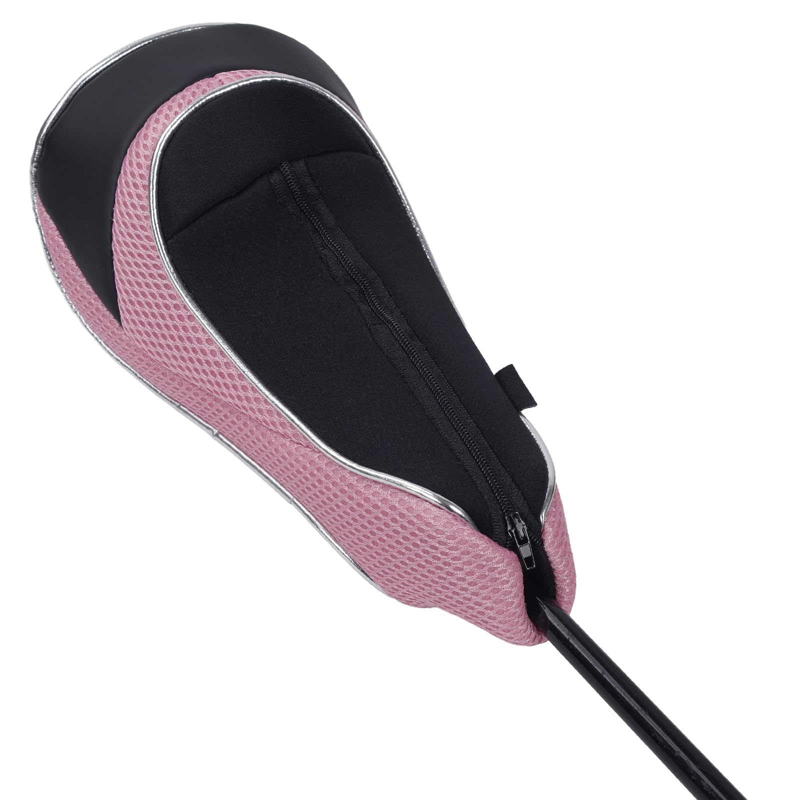 Andux Golfschlägerhauben mit Reißverschluss, 460 cc, Fairwayholz, 3 Stück, Rosa