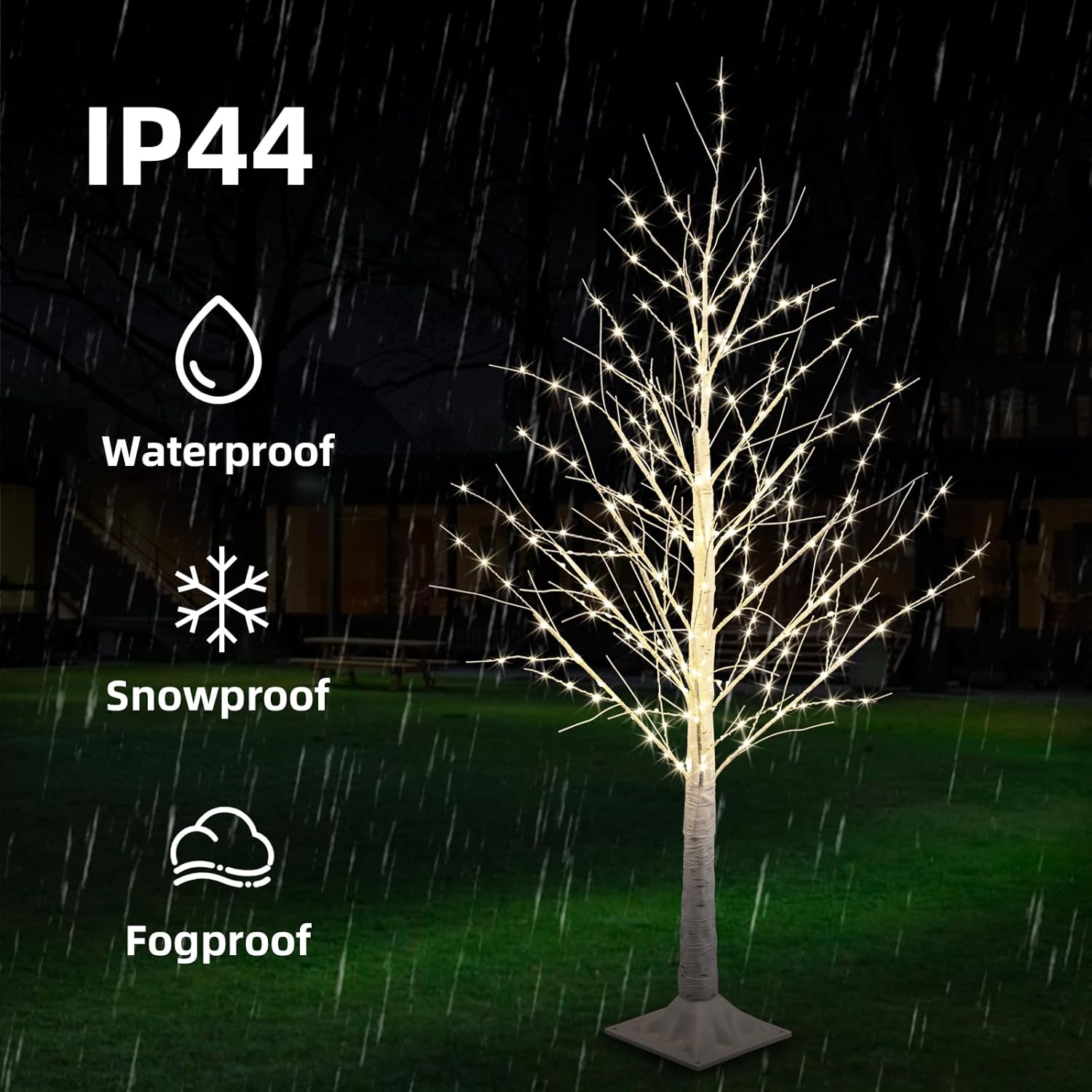 2pack 4FT 240 LED Christmas Birch Tree Warm White Lights with Twinkle Lights, LED Lighted Birch Tree for Indoor Outdoor Christmas Tree Decorations