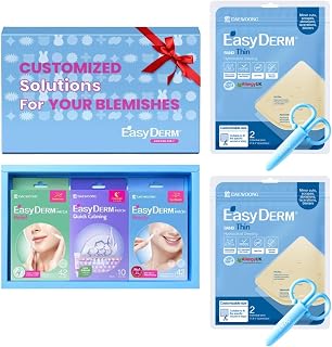 EasyDerm 3 Types of Pimple Patches Gift Set and Thin Hydrocolloid Dressing 4”x4” 2 Pack(4 Dressings)