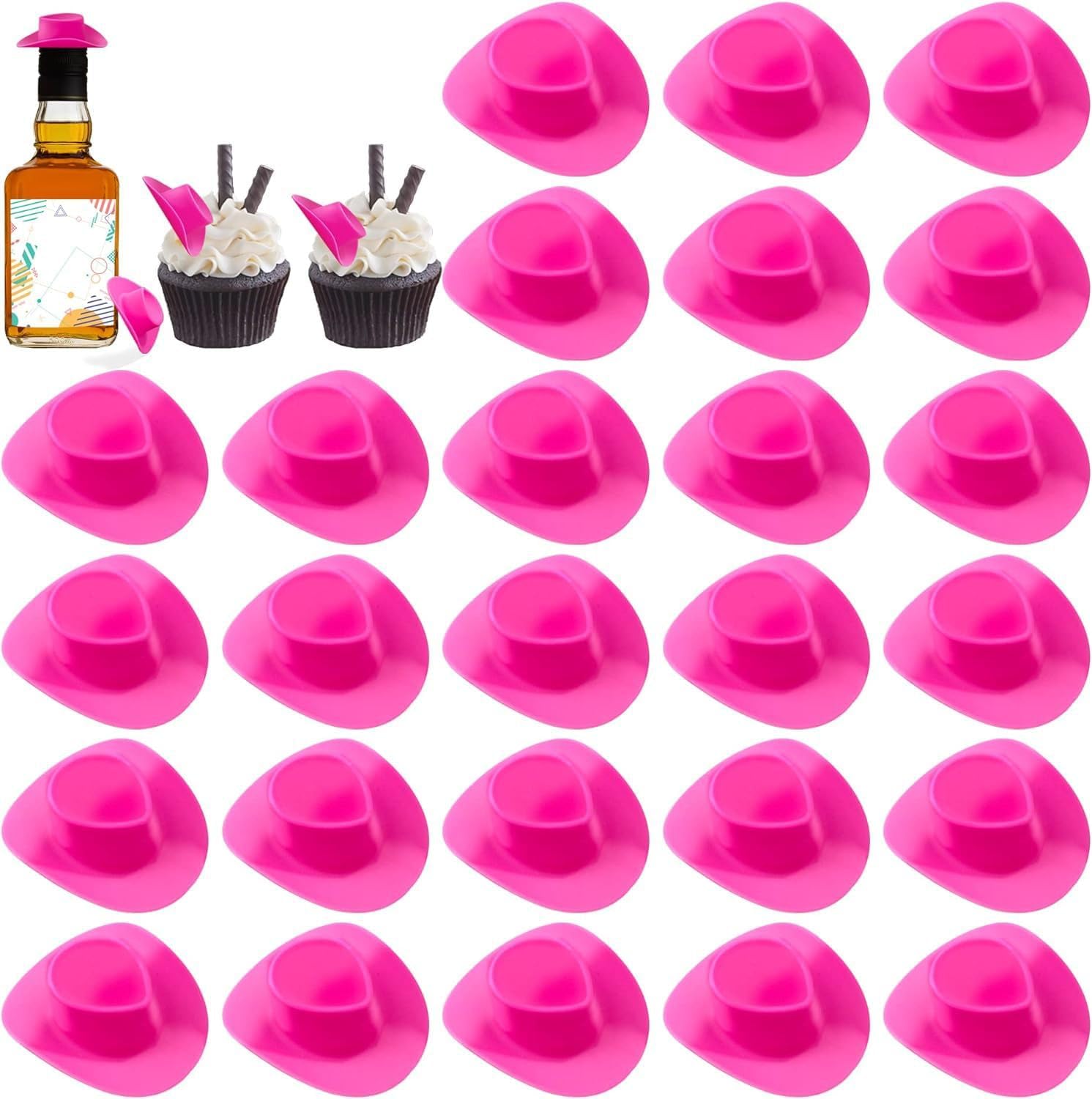 30 pcs Plastic Mini Western Hat Cute Miniature Hat for Party Decoration