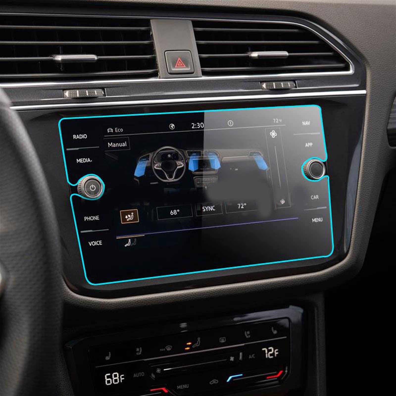 Verre trempé premium pour VW Tiguan SEL protecteur d'écran de navigation haut de gamme 8"