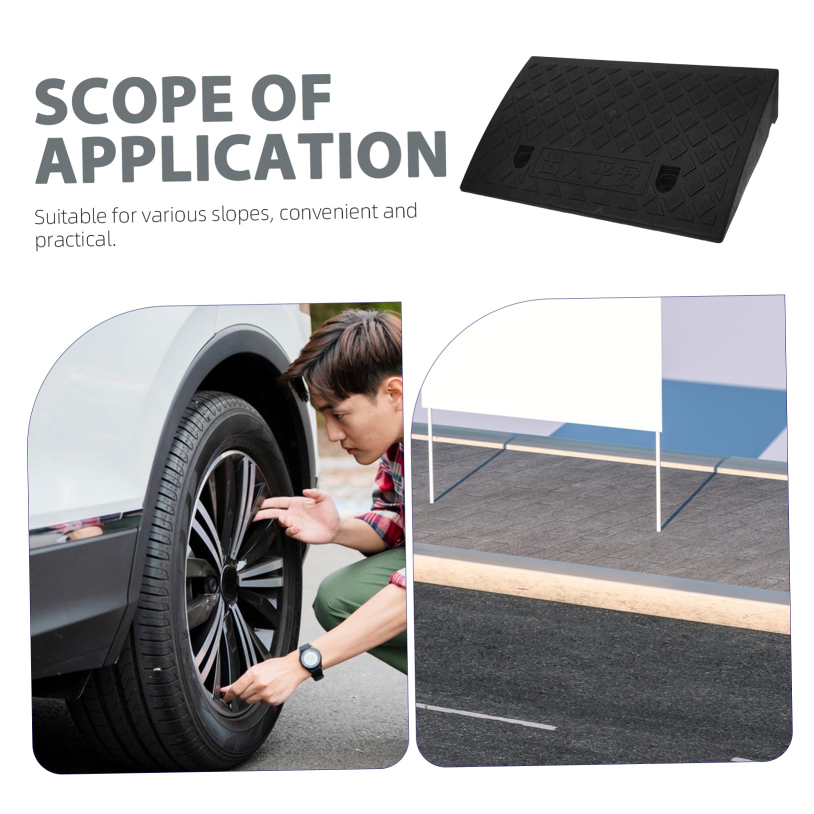 Rampa de Umbral de PVC Negro 11cm, Práctica y Fácil de Limpiar, para Silla de Ruedas, Carrito y Robot Barredor Hogar