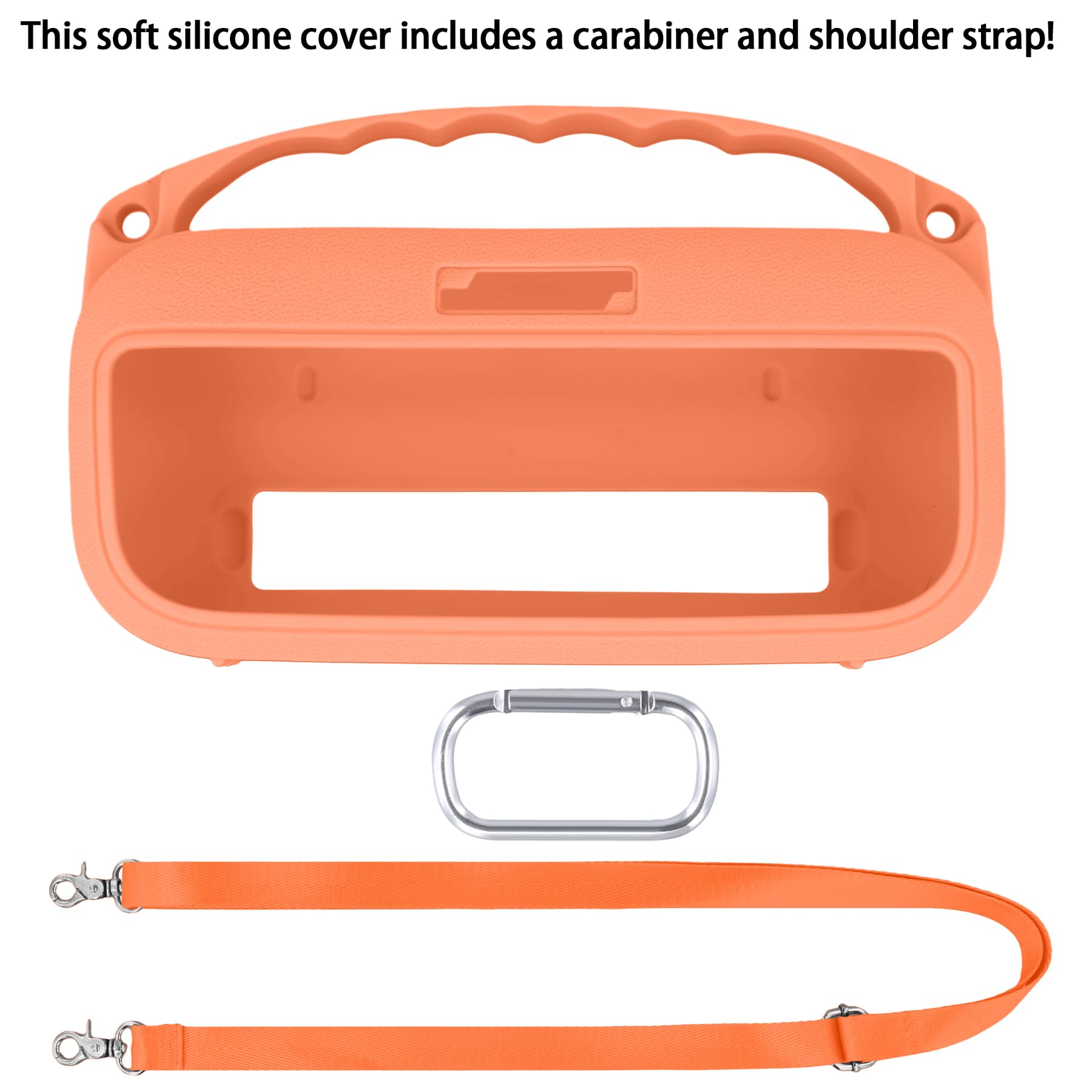 co2CREA Custodia Protettiva in Silicone Compatibile per altoparlante portatile Bluetooth Bose SoundLink Flex 2nd Gen (silicone + gancio moschettone + tracolla (altoparlante non incluso)