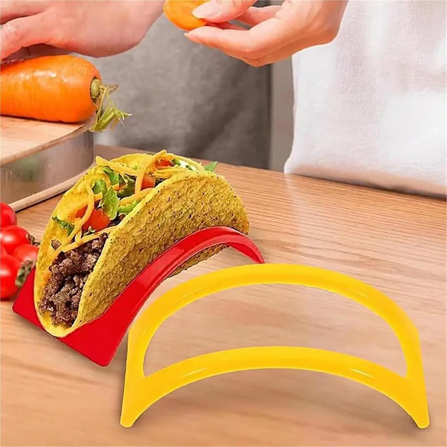 taco holder 60pcs Taco Holder Stand Pancake Rack Tortilla for Soft/Hard Shells, Street Taco Rack with Plates(Green)