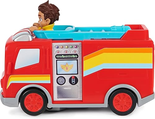 Miniatura 5 de Disney Junior Firebuds, Bo and Flash - Vehículo de juguete de camión de bomberos con función de tracción y acción Wheelie, juguetes para niños y