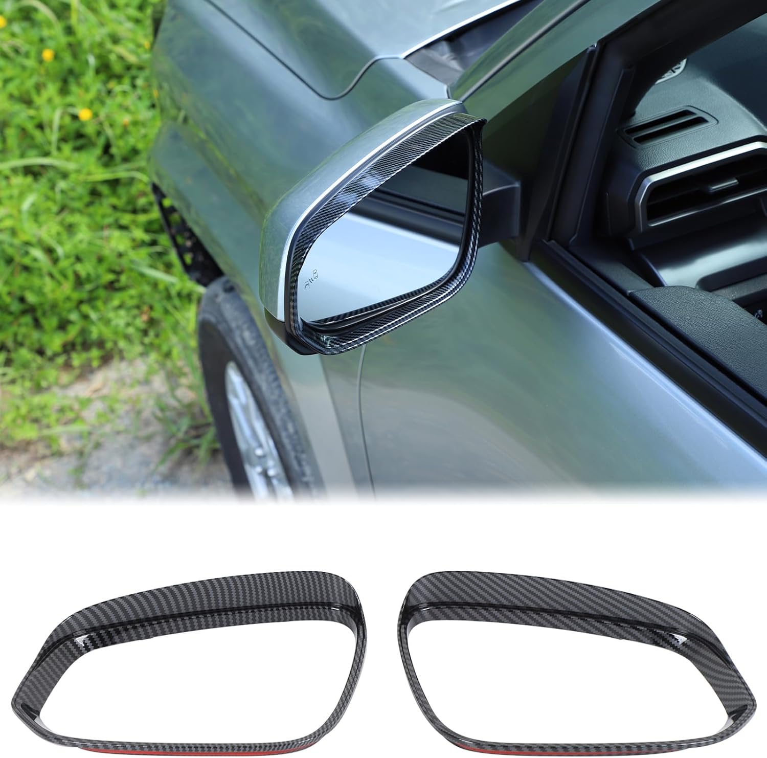 Aunginsy Rearview Mirror Rain Visor Guard Frame Trim Compatible with Toyota Tacoma 2024-2026, Car Door Side Rear View Mirror Rain Visor Eyebrow Sun Shield Rainproof Waterproof Protector Accessories