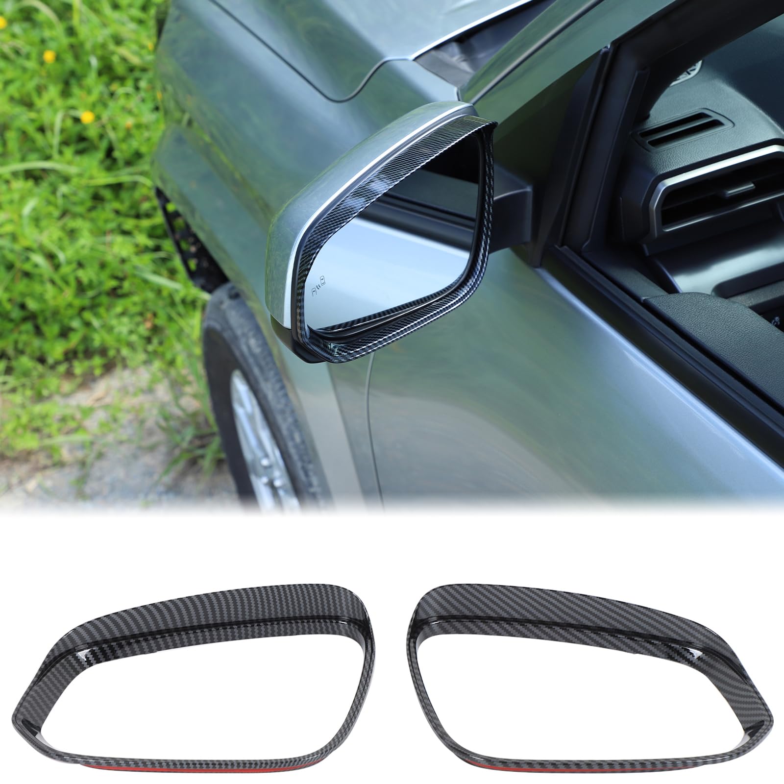 Aunginsy Rearview Mirror Rain Visor Guard Frame Trim Compatible with Toyota Tacoma 2024-2026, Car Door Side Rear View Mirror Rain Visor Eyebrow Sun Shield Rainproof Waterproof Protector Accessories