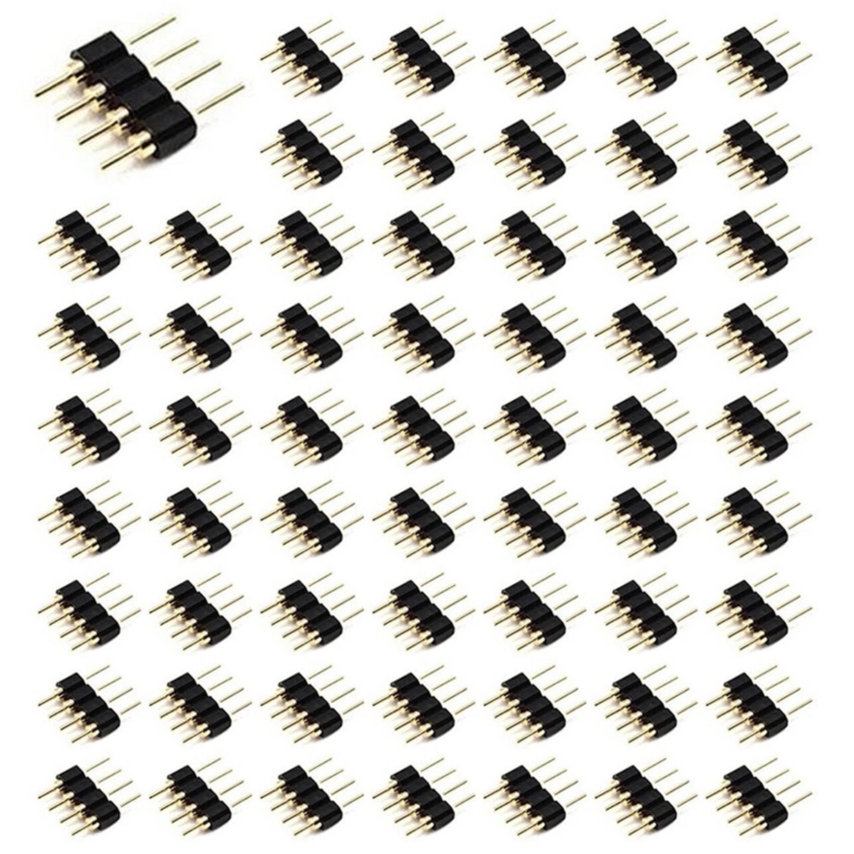 Jnchdghwa Men's Black 300Pcs 4 Pin Rgb Led Strip Plug Adapter Connector For 3528 5050 Strip Light