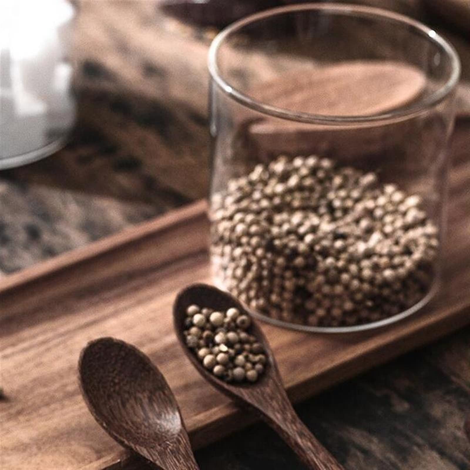 Sucrier en Verre Transparent – Design rayé élégant – Conservation des Aliments de Cuisine avec cuillère et Couvercle – Idéal pour Le sel, Les assaisonnements et Le café