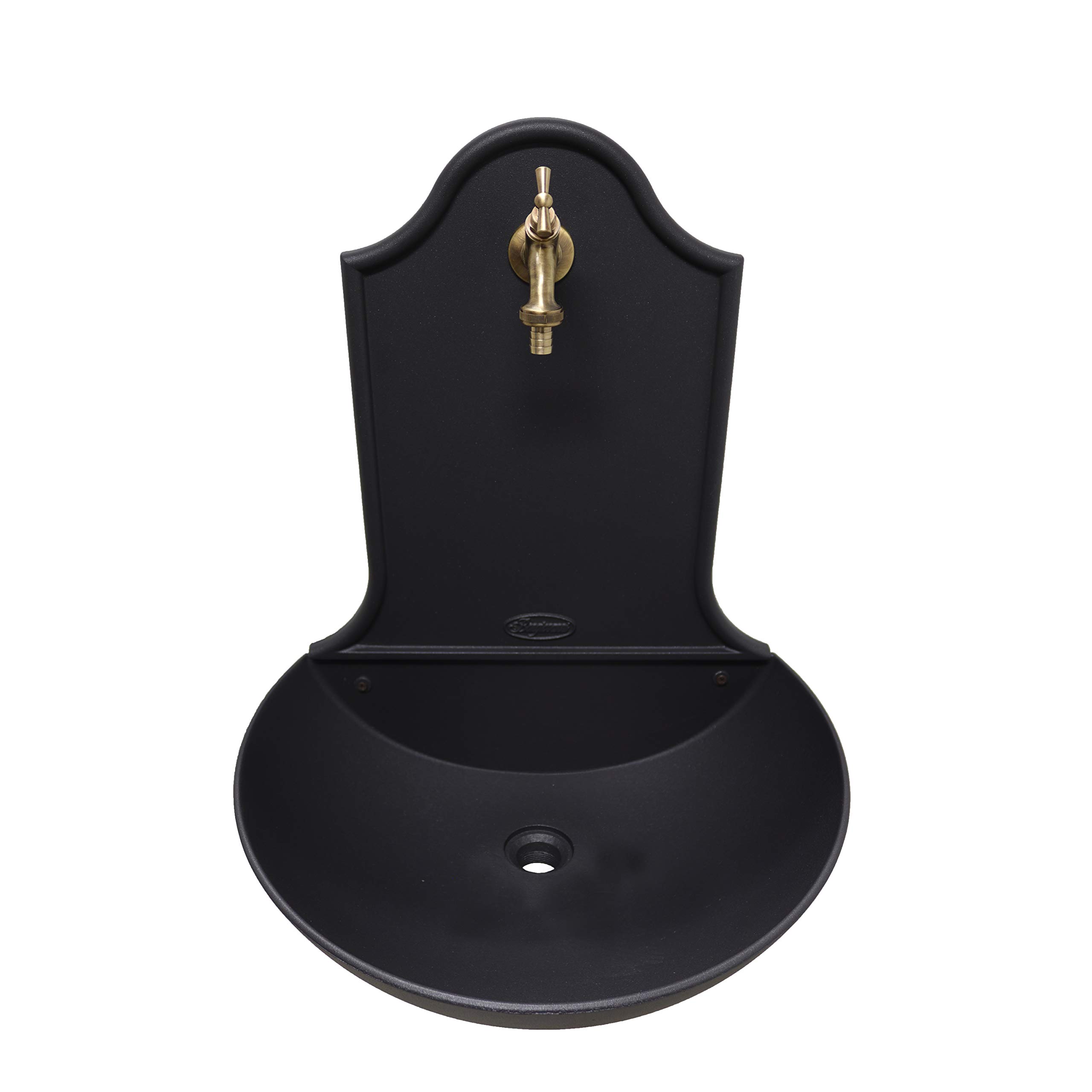 FONDERIA BONGIOVANNI | Gartenbrunnen | Wandbrunnen | Modell Marbella | mit Wasserhahn | für Haus Garten | Brunnen für den Außenbereich | Brüniert