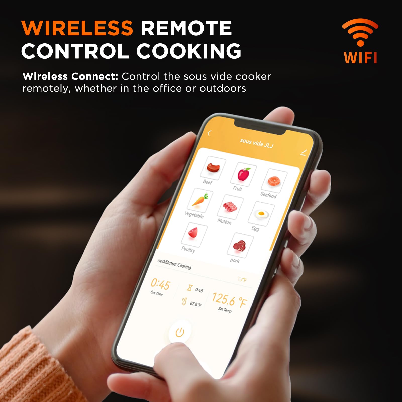 4T7 Sous Vide Machine 1100 W, cucina di precisione Sous Vide, controllo app WiFi impermeabile, circolatore ad immersione ultra silenzioso con ricette, controllo preciso della temperatura e del tempo