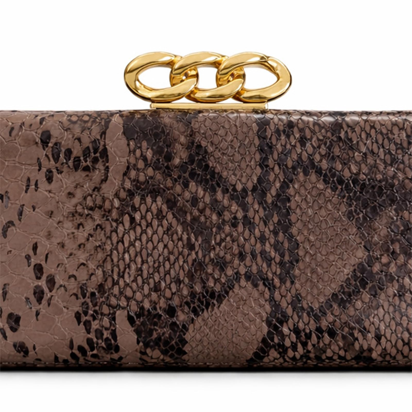 Bolsos de Mano de Piel sintética con Hebilla Dorada, Bolso Cruzado con Estampado de Serpiente, Cadena Desmontable para Mujer, Evento de graduación y ocasión Especial (Estilo 5)