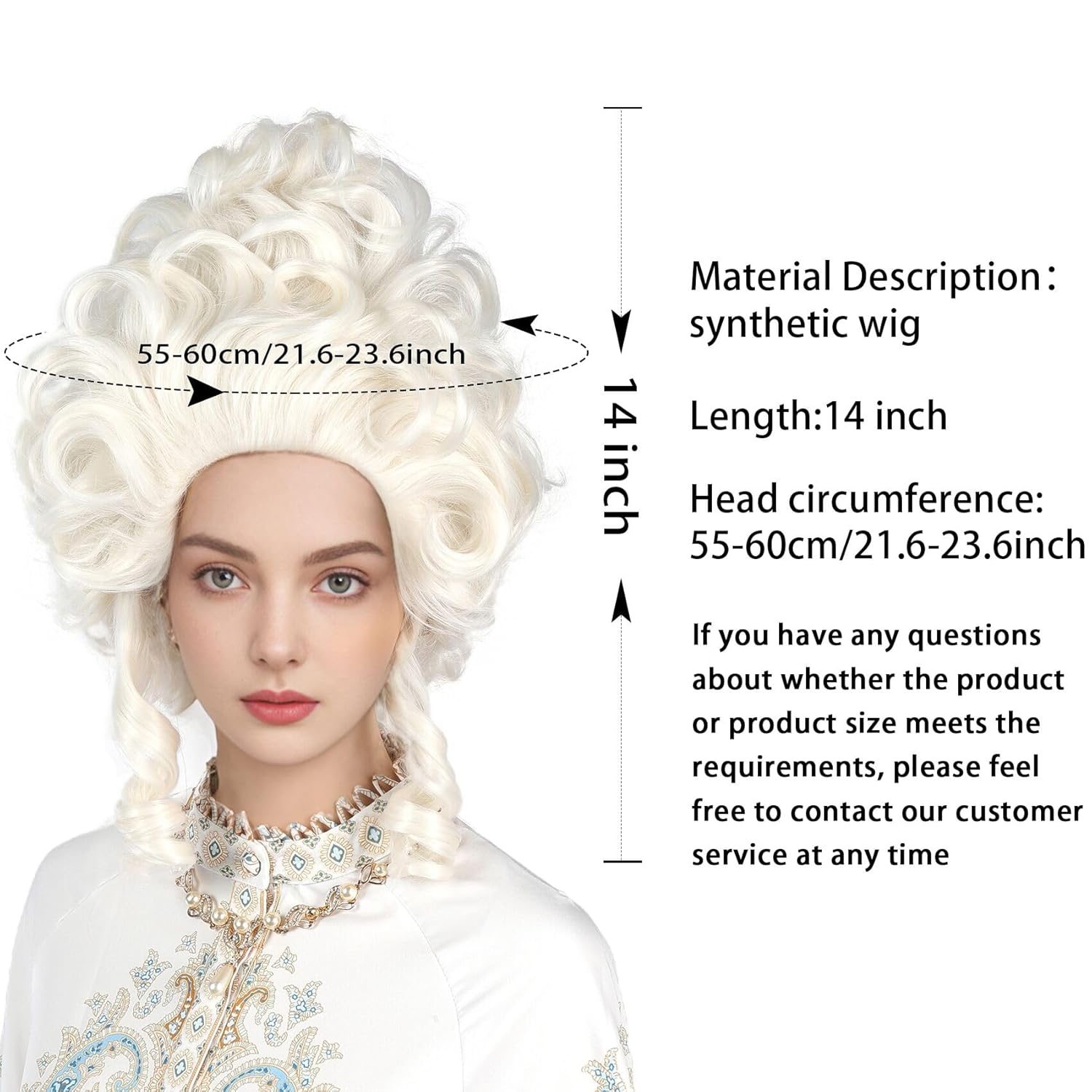 Platinum Blonde Wig Short Curly Blonde Beehive Wig Queen Cosplay Halloween Costume Wigs For Women - Image 7